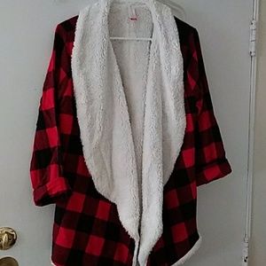 Plaid shrug jacket